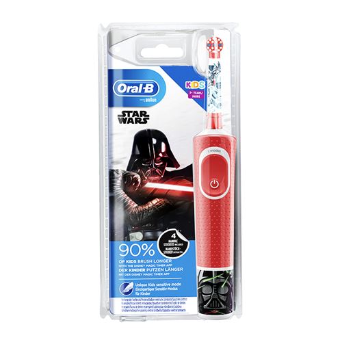 Brosse à dents électrique d’enfant Oral-B Star Wars à partir 3 ans, 7600 rpm IPX7 ,2 Modes Sonique,223*114*83 mm -Rouge