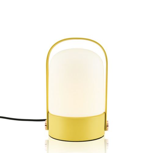 HOMEMANIA Lampe de Bureau Anka - pour Table, Bureau, Table de Nuit - Jaune, Cuivre en Métal 14 x 14 x 23 cm, 1xMax 40W, E14