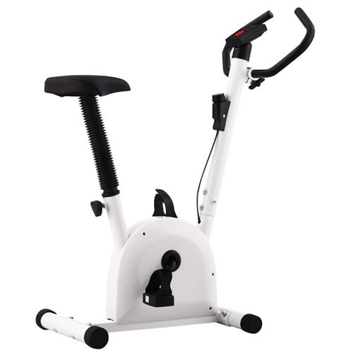 vidaXL Vélo d'appartement avec résistance à courroie Blanc