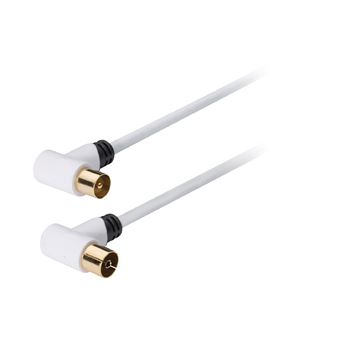 Câble Antenne TV KabelDirekt – 1,5 Mètres – Prise Coudée 90° & Droite – Compatible 4K, DVB-T2, Câble Coaxial 75 Ohms Blindé Cuivre