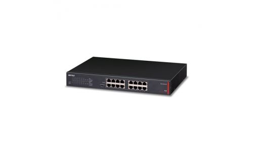 buffalo business switch l2 giga unmanaged poe 16 ports noir
