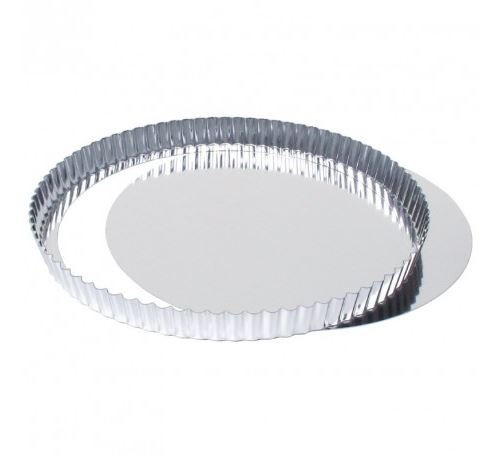 Moule à quiche cannelé à fond amovible Bron 280mm - Inox