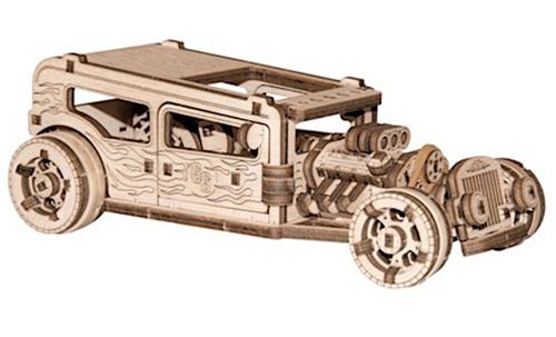 Wooden City kit de maquette Hot Rod 17 cm bois naturel 141-pièces