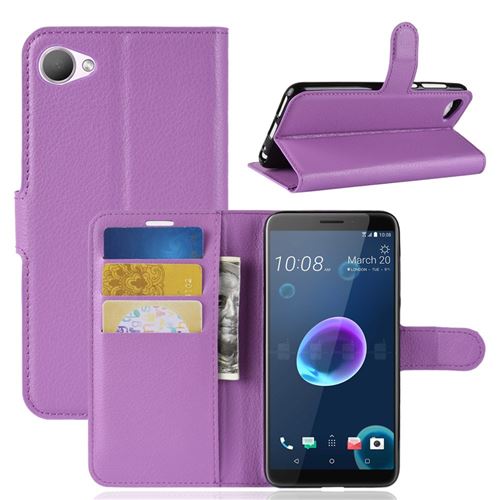 Etui en PU violet pour votre HTC Desire 12