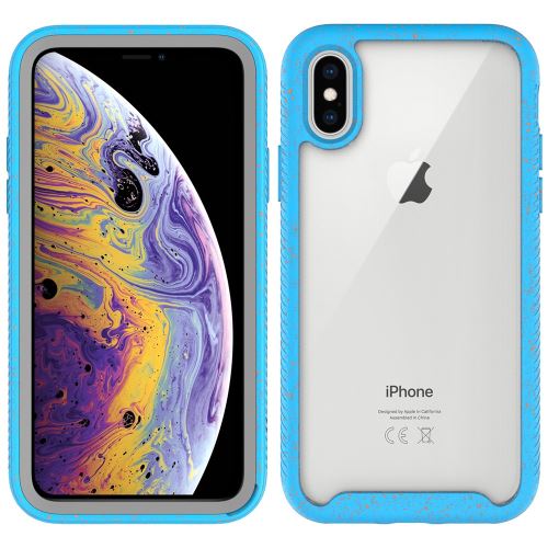 Coque en TPU motif de ciel étoilé détachable résistant aux chutes bleu clair pour votre Apple iPhone XS/X 5.8 pouces