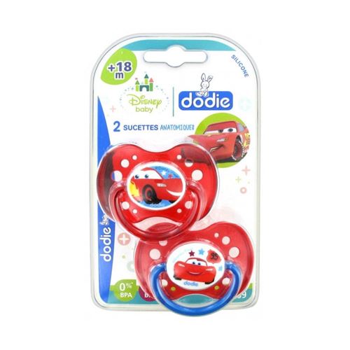 DODIE 2 Sucettes anatomiques Duo A69 - 18 mois+ - Disney Cars
