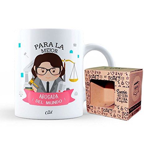 Mr Cool Mug en Céramique 33 cl dans Une Boîte Cadeau avec Inscription en Espagnol «Para la Mejor abogada Del Mundo» Multicolore 15 x 10 x 5 cm
