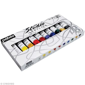 Coffret peinture acrylique - Pébéo Studio Acrylic 20 ml- 10 tubes