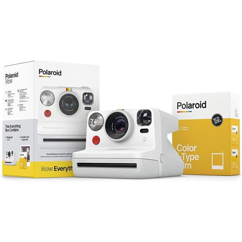 Polaroid Now Everything Box - INCL. 2X Film Color pour i-Type - Blanc Now, 750 mAh, 434 g, 94 mm, 112,2 mm, 150,2 mm, Boîte