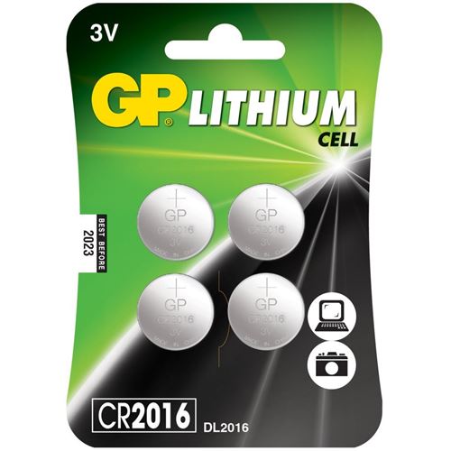 GP 0602016 C4 4 pile bouton au lithium CR2016, 3 V, sous blister