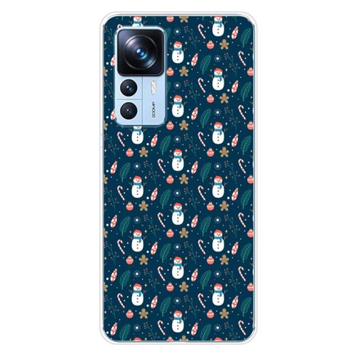 Coque en silicone imprimée compatible Xiaomi Mi 12T Mi 12T Pro NO Bonhomme de neige