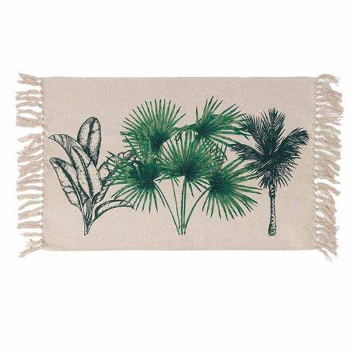Tapis rectangulaire à franges - L 80 x 50 cm - Equatoria Jungle