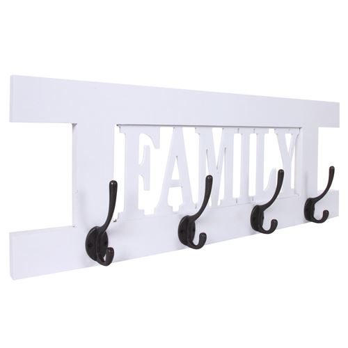 Portemanteau HWC-C60, Family, 60x21cm ~ blanc shabby