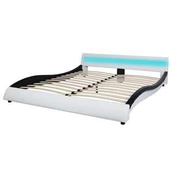 vidaxl cadre de lit avec led 160x200 cm cuir synthtique lit double lit adulte achat prix fnac - Lit 160x200 Avec Led vidaxl cadre de lit avec led 160x200 cm cuir synthtique lit double lit adulte achat prix fnac - Lit 160x200 Avec Led