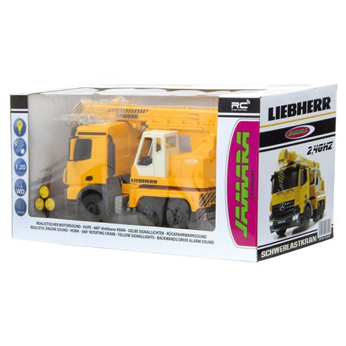 Jamara rC Mercedes-Benz Liebherr grue de construction 2.4 Ghz jaune 1:20