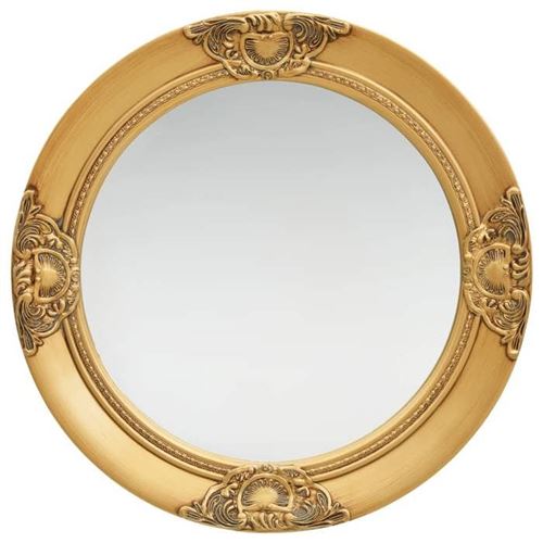 Vidaxl Jaune Miroir Mural Style Baroque 50 Cm Doré 320345 - Image 1