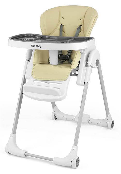 Milly Mally chaise haute Milano Beige 102 cm blanc/beige