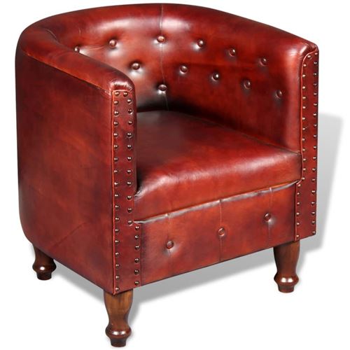 vidaXL Fauteuil Cuir véritable Marron