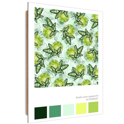 Feeby Image Panneau décoratif Art Tableau mural, Citron vert et menthe 40x60 cm