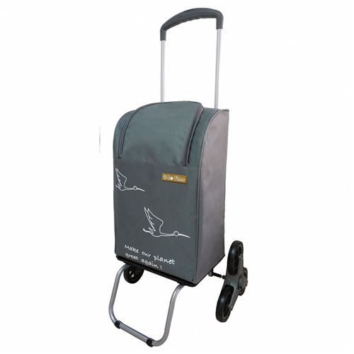 Chariot de courses 2 ou 6 roues 40L/25kg avec poignée télescopique et fermeture éclair - 6 roues (monte-escalier) - 37