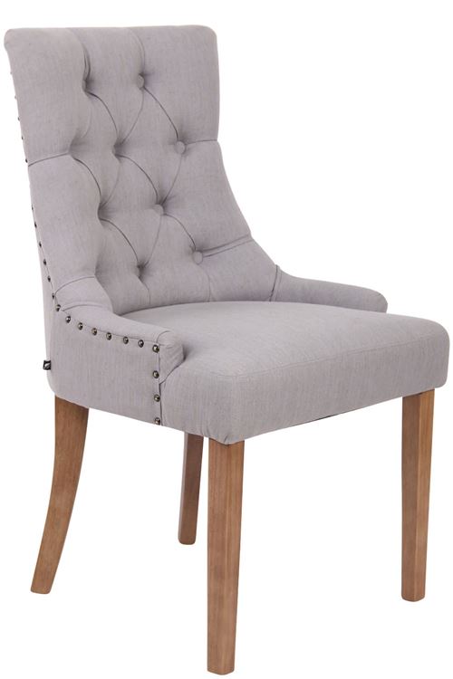 Chaise de salle à manger ABERDEEN tissu , Gris/Antique clair