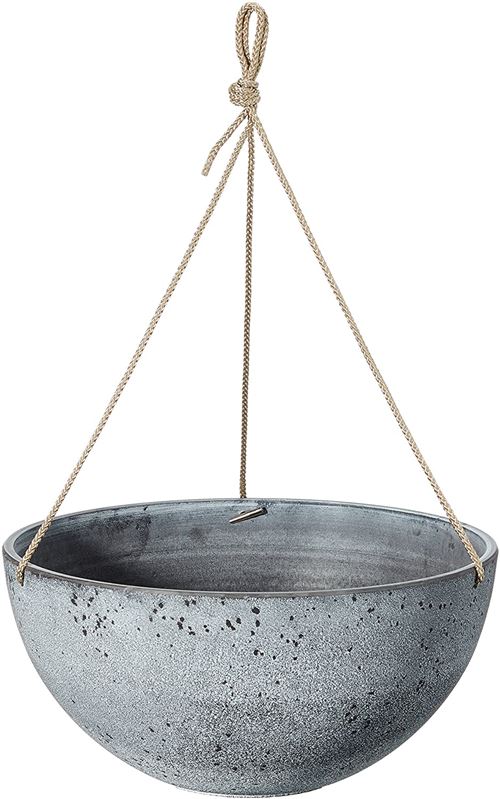 TS Panier à Fleurs Suspendu Cera-Mix Récipient Pot Nova, résistant au Gel et léger 35 x 35 x 17 cm Béton
