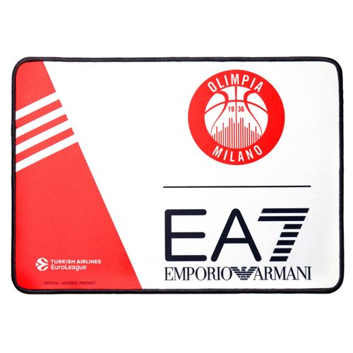 Tapis de souris Mars Gaming MMPEA7, licence officielle Emporio Armani Olimpia Milano et Euroleague, souris optiques / laser, bords renforcés