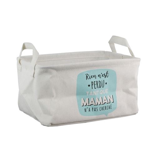 Panier de rangement enfant Maman - 28 x H. 16 cm - Bleu Turquoise