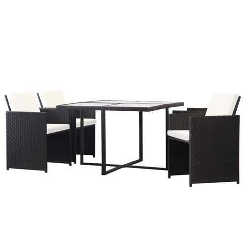 Jeu de mobilier de jardin 13 pcs Noir Résine tressée