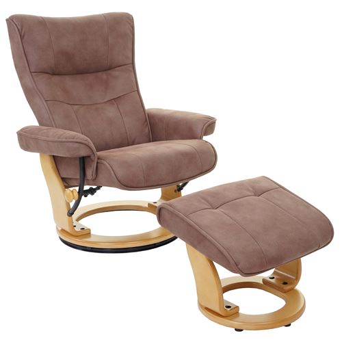 MCA fauteuil relax Montreal tissu charge max. 130kg marron antique nature