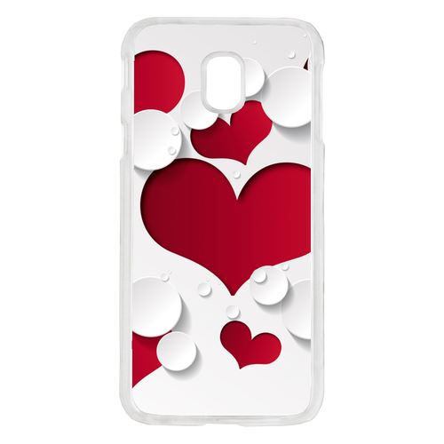 Coque Coeurs Compatible Galaxy J3 2017 Transparent