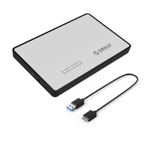 Orico Boîtier Externe pour Disque Dur 2.5 SATA III et SSD - USB 3.0 avec Support UASP (Argent)