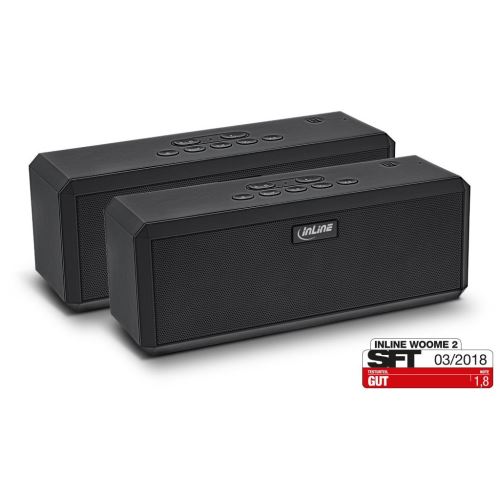 InLine® WOOME 2 - Enceinte stéréo sans fil True True, pack double, noir