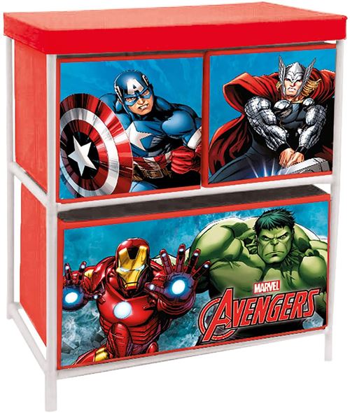 Étagère Avec 3 Conteneurs Textiles 53x30x60cm de MARVEL-Avengers