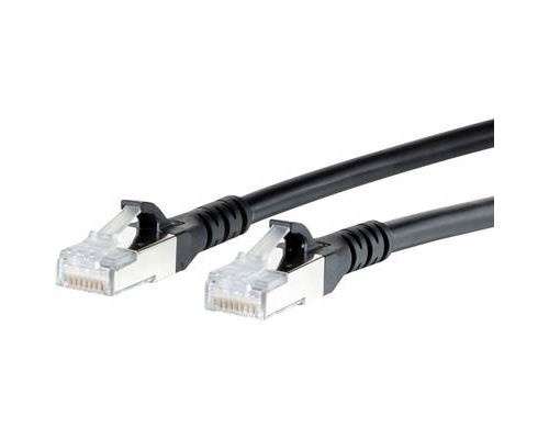 Metz Connect 1308451500-E RJ45 Câble réseau, câble patch CAT 6a S/FTP 1.50 m noir avec cliquet dencastrement