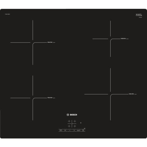Bosch Serie 4 PUE611BB1E - Table de cuisson à induction - 4 plaques de cuisson - Niche - largeur : 56 cm - profondeur : 49 cm - noir - sans cadre
