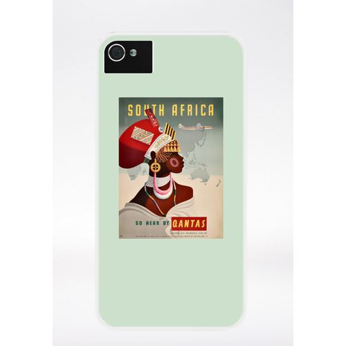 Coque Vintage Poster Afrique Du Sud Rtro Compatible Iphone 4 Transparent