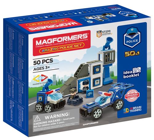 Magformers Ensemble de 50 pièces pour la police