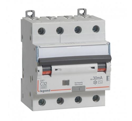 Legrand Disjoncteur Différentiel Mono Dx³ - 6000A - 10Ka - 32A - 30Ma - Courbe C - Tétrapolaire