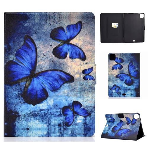 Etui en PU + TPU impression de motifs avec support papillons bleus pour votre Apple iPad Pro 11 pouces (2020)/(2018)