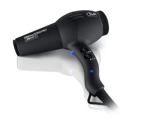 Diva Professional Ultima 5000 Pro Black Diva Sèche-cheveux professionnel avec moteur AC longue durée et embout étroit professionnel noir