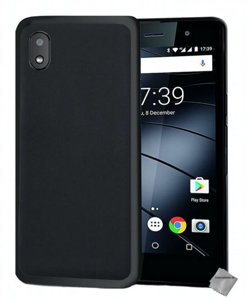 Housse etui coque pochette silicone gel fine pour Gigaset GS110 avec film ecran - NOIR