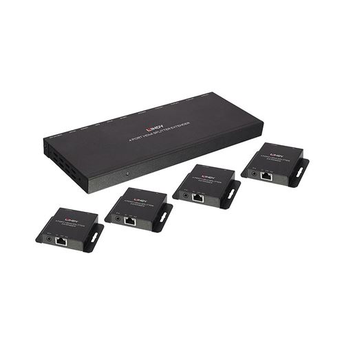 Lindy Noir Extendeur Broadcaster Hdmi 4K30 Sur Rj45 Jusqu'à 70M Avec Poc & Loop Out - 4 Récepteurs - Image 1