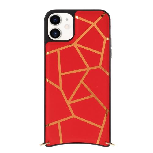 Coque en TPU combo anti-chute mutural avec sangle rouge pour votre Apple iPhone 11 6.1 pouces