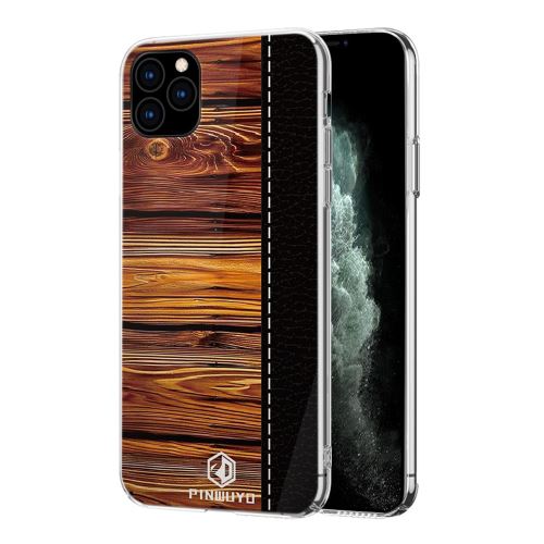 Coque en TPU motif de grain de bois résistant aux chutes noir pour votre Apple iPhone 11 Pro Max 6.5 pouces