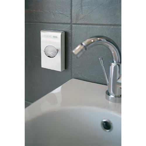 Distributeur de Sacs Hygiéniques Chromé - - Inox 98x25x136mm