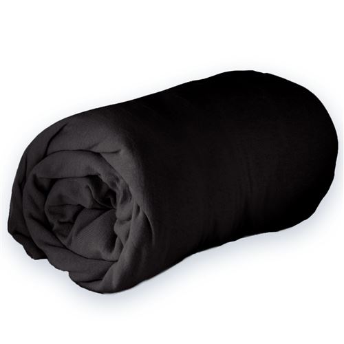 Drap housse 1 personne 90 x 190 cm jersey uni jersy Noir