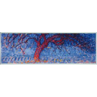 Affiche Piet Mondrian "Composition Avec Grand Plan Rouge" - 40x40 Cm - Reproduction Qualité Art