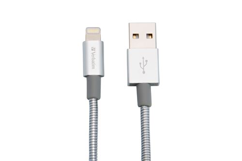 Verbatim 48864 lightning câble de chargeur et synchronisation 30 cm acier inoxydable argenté