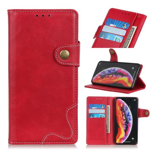 Etui en PU en forme de S crazy horse rouge pour votre Samsung Galaxy M10